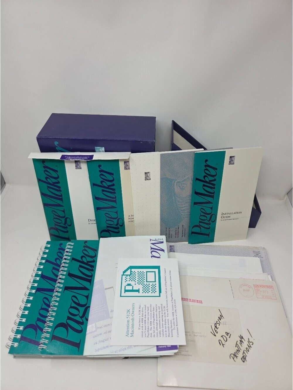ALDUS PageMaker 2.0 Vintage Macintosh Software 3.5" Floppy Disk 1991 w/ Key